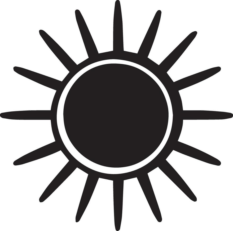 Sun Icon vector illustration silhouette black color 2