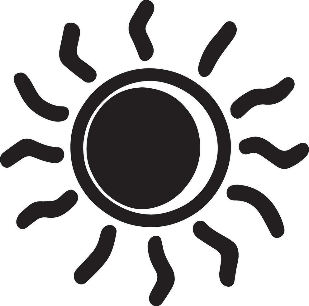 Sun Icon vector illustration silhouette black color 6