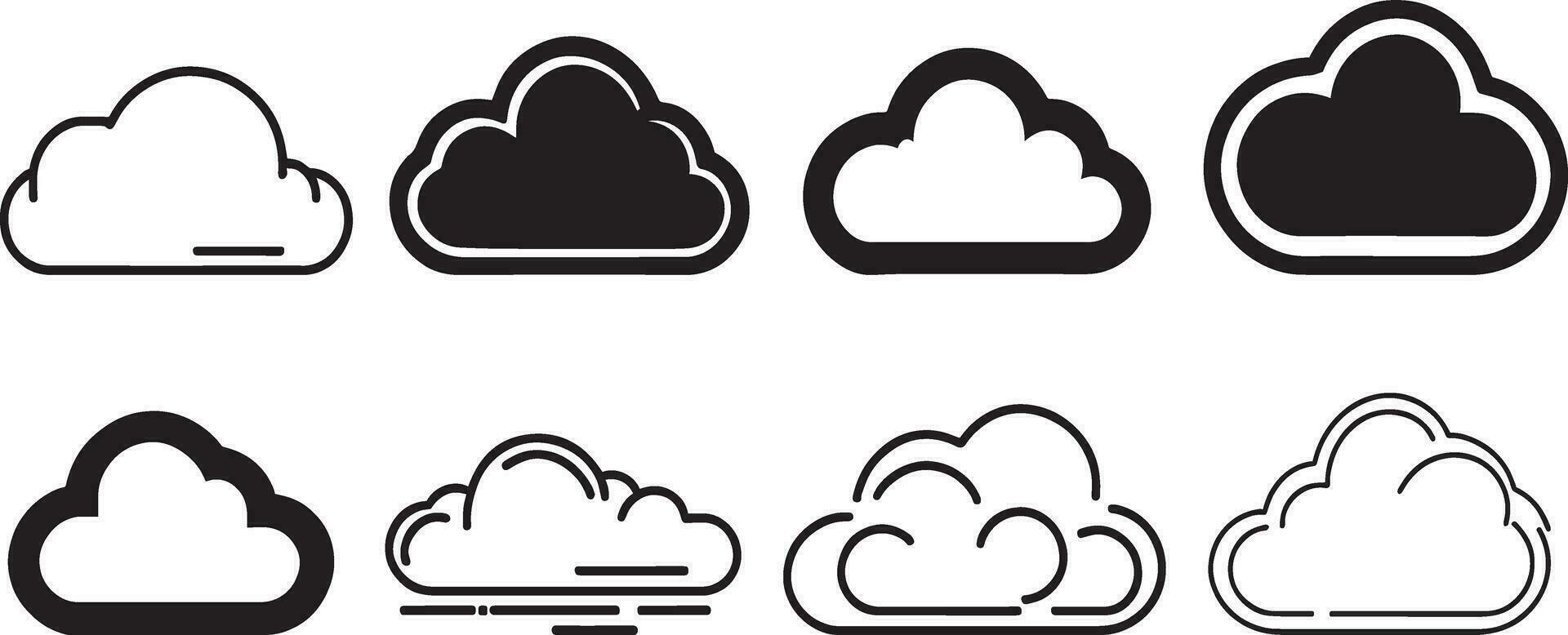 nube icono vector silueta ilustración negro color