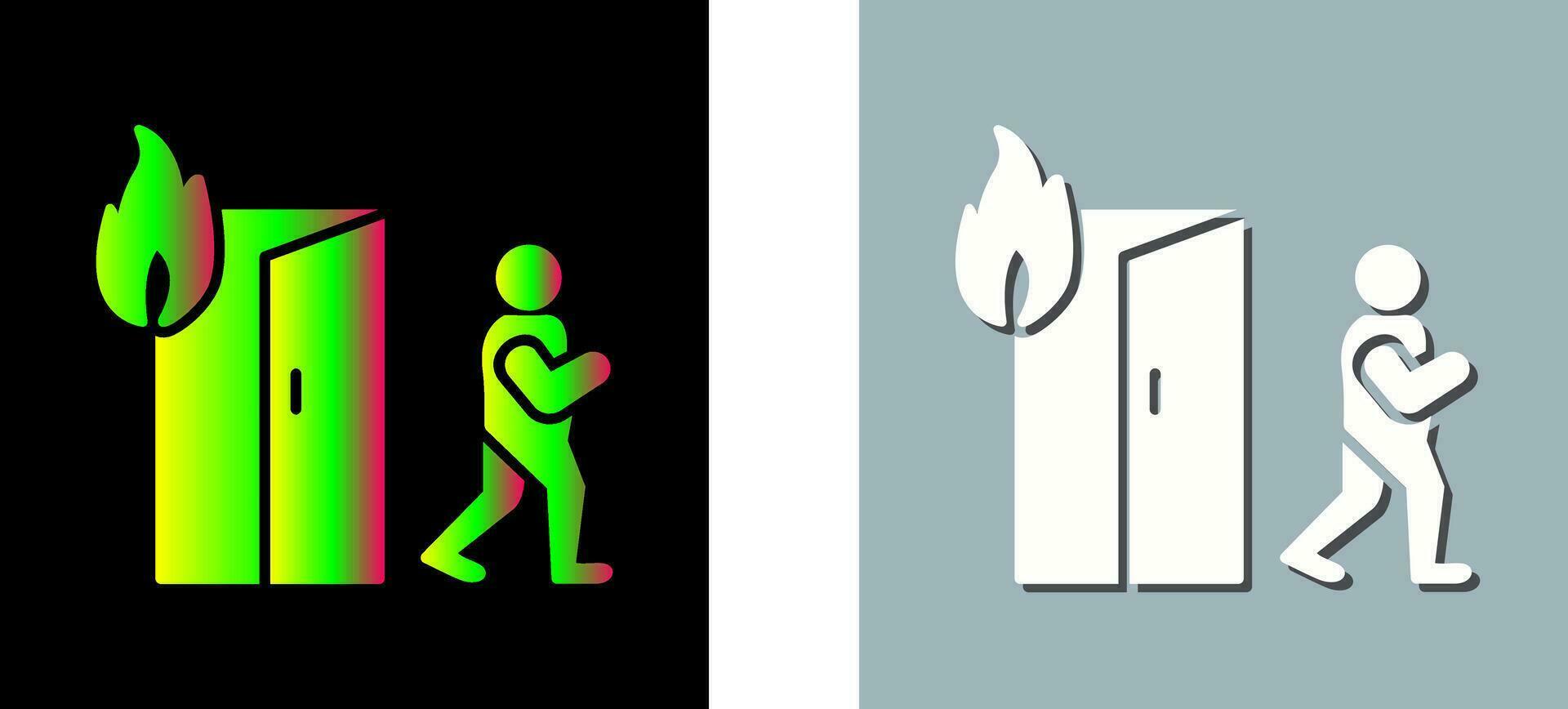 Unique Running from Fire Vector Icon