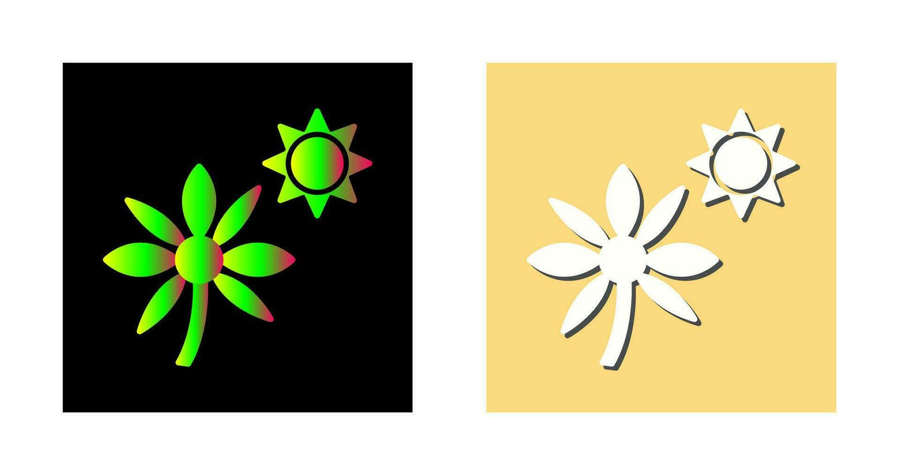 flor en icono de vector de luz solar