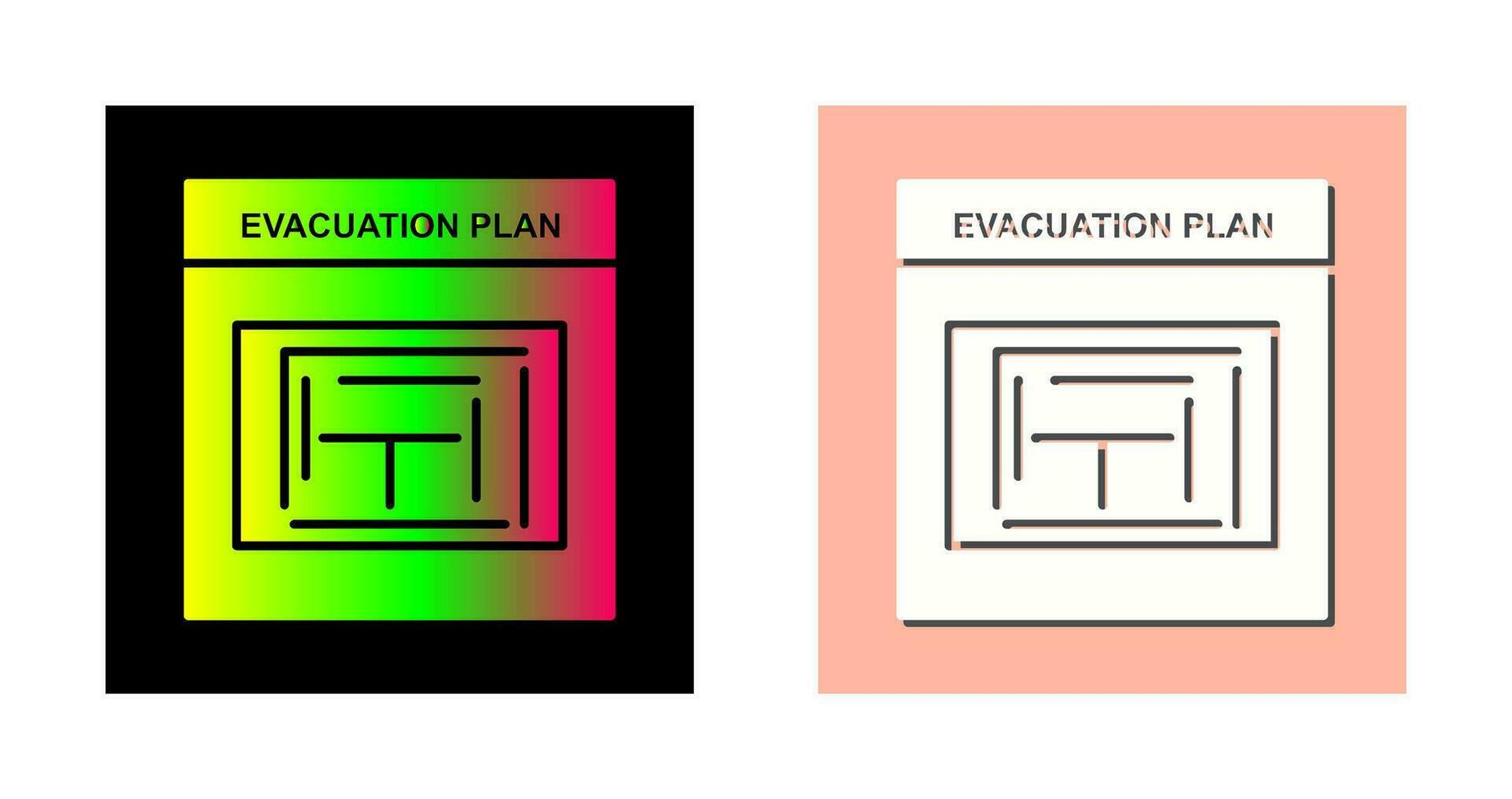 icono de vector de plan de evacuación