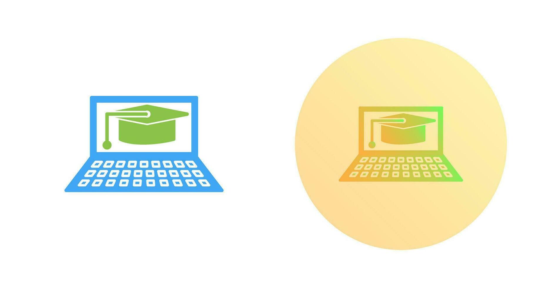 Unique Online Graduation Vector Icon