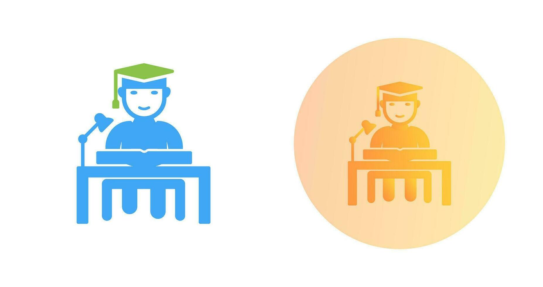 Unique Studying on Desk Vector Icon