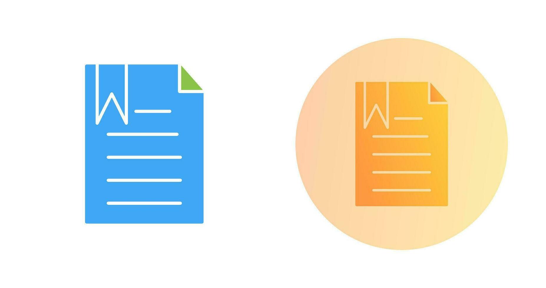 Unique Bookmarked Document Vector Icon