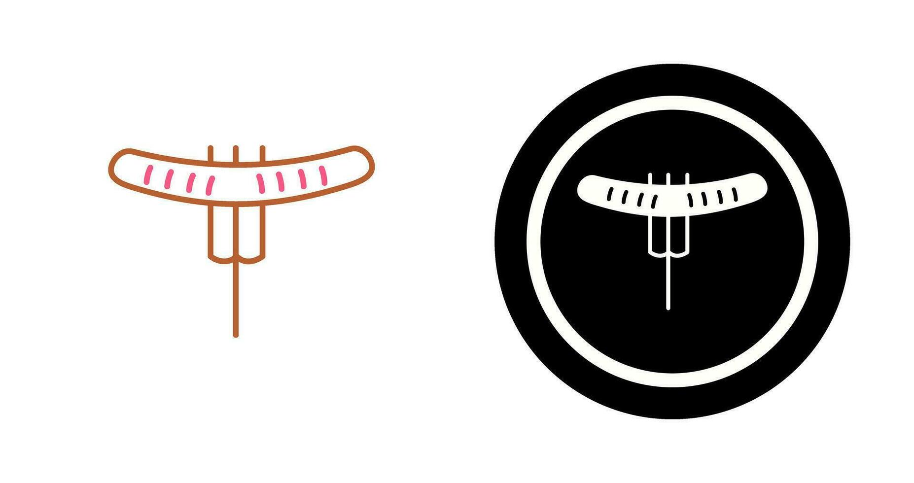 Sausage on Fork Vector Icon