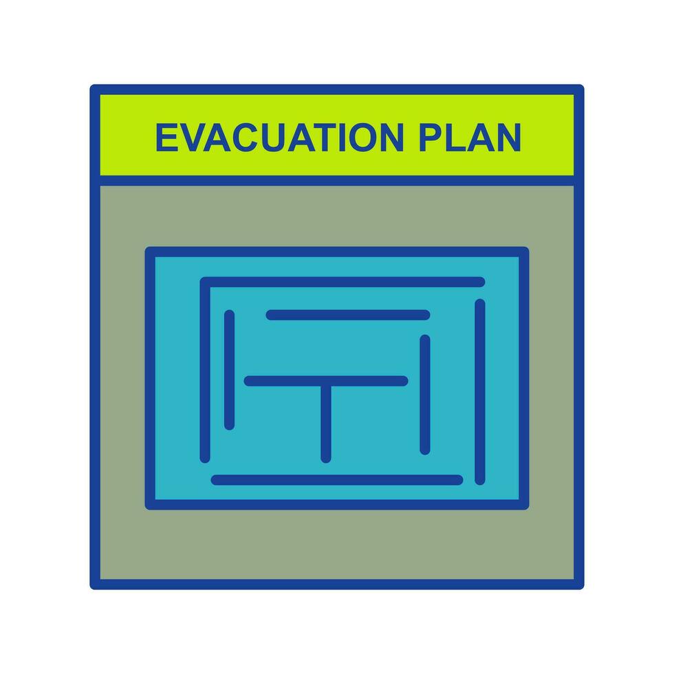 icono de vector de plan de evacuación