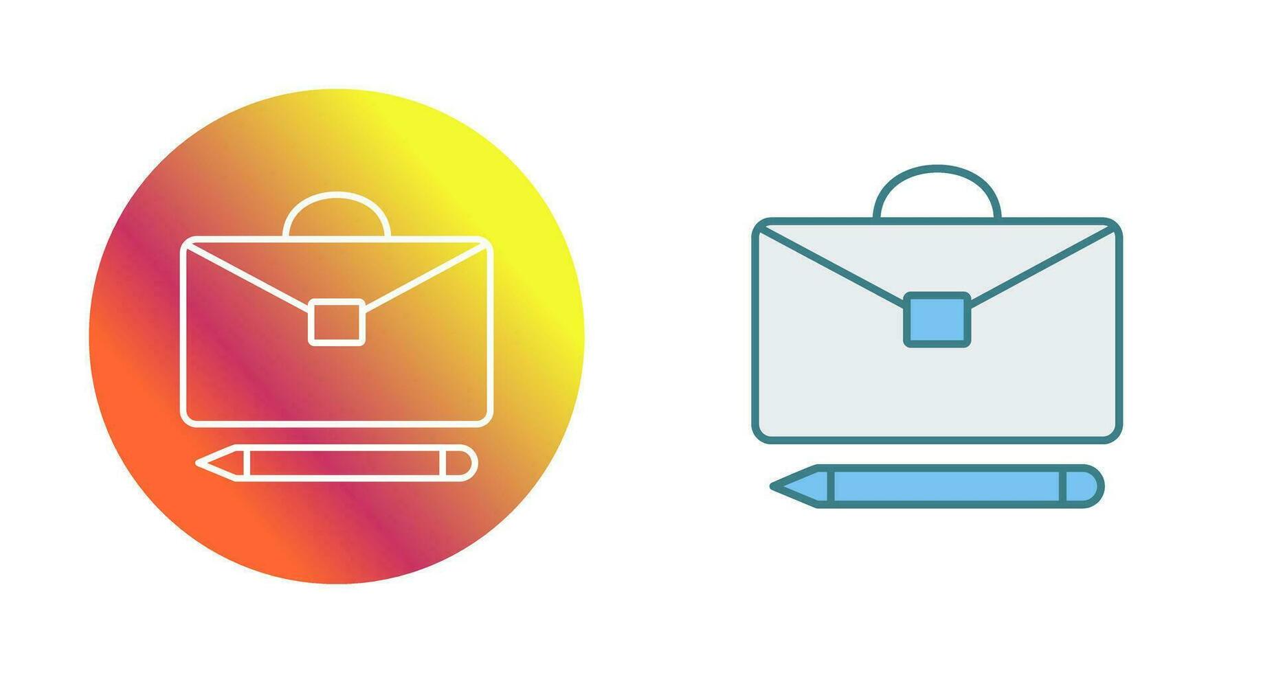 Briefcase and Pen Vector Icon
