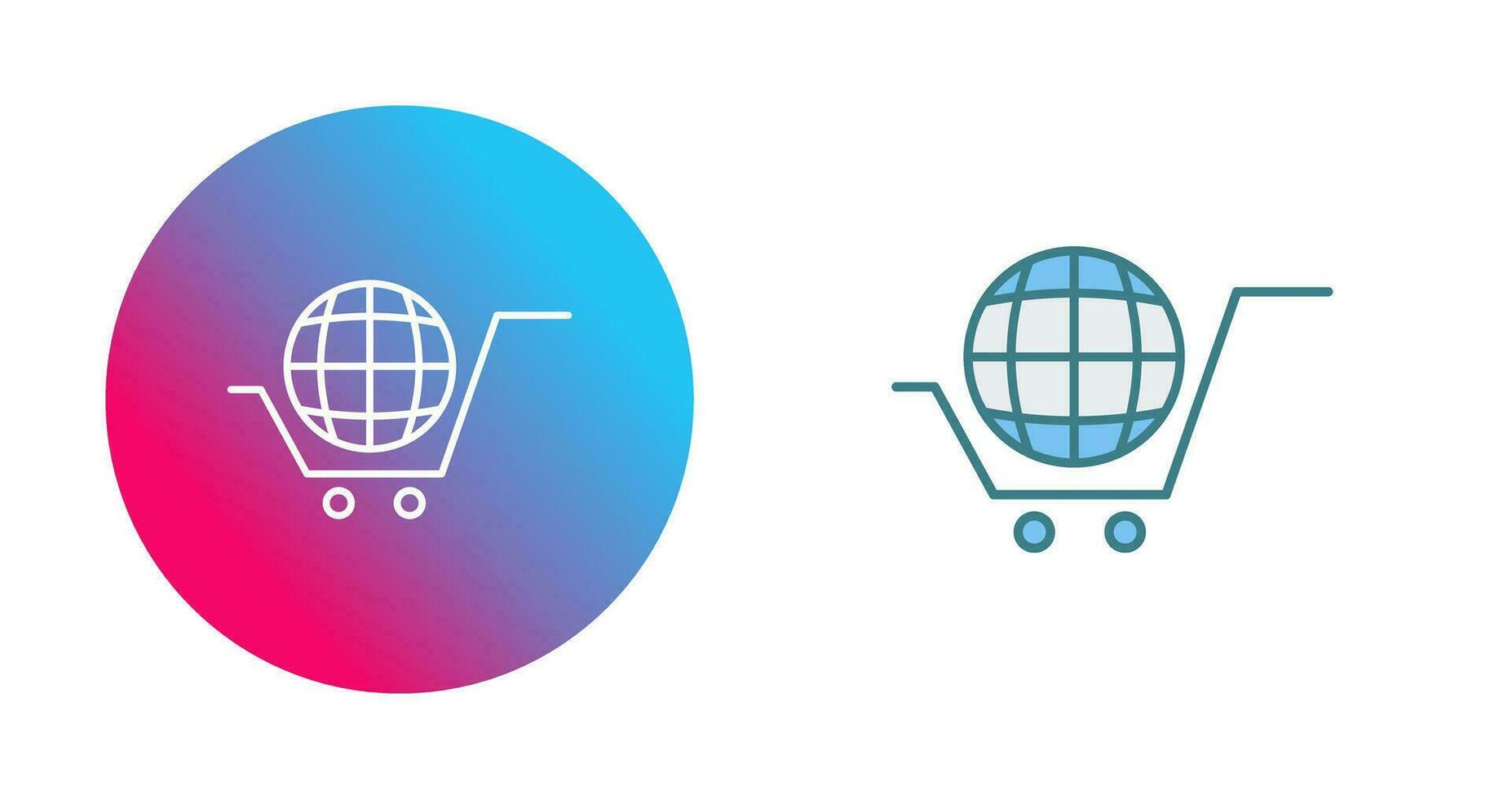 icono de vector de compras globales