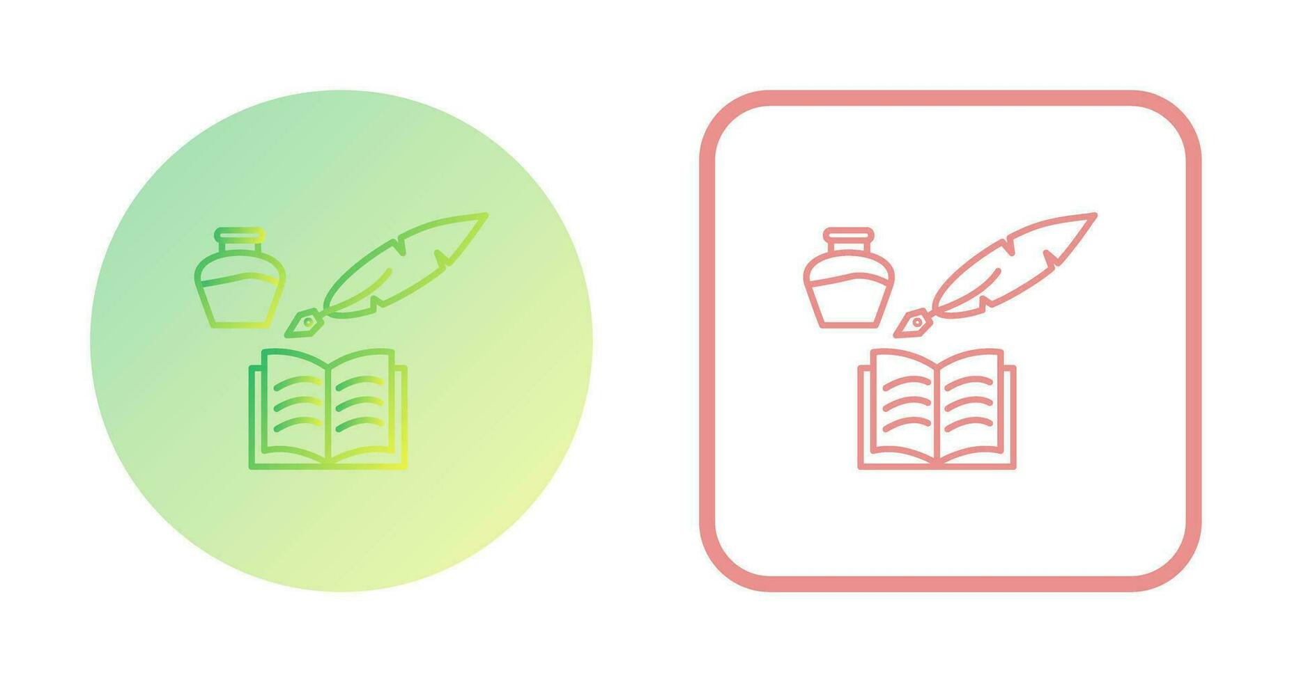 Unique Quill and Book Vector Icon