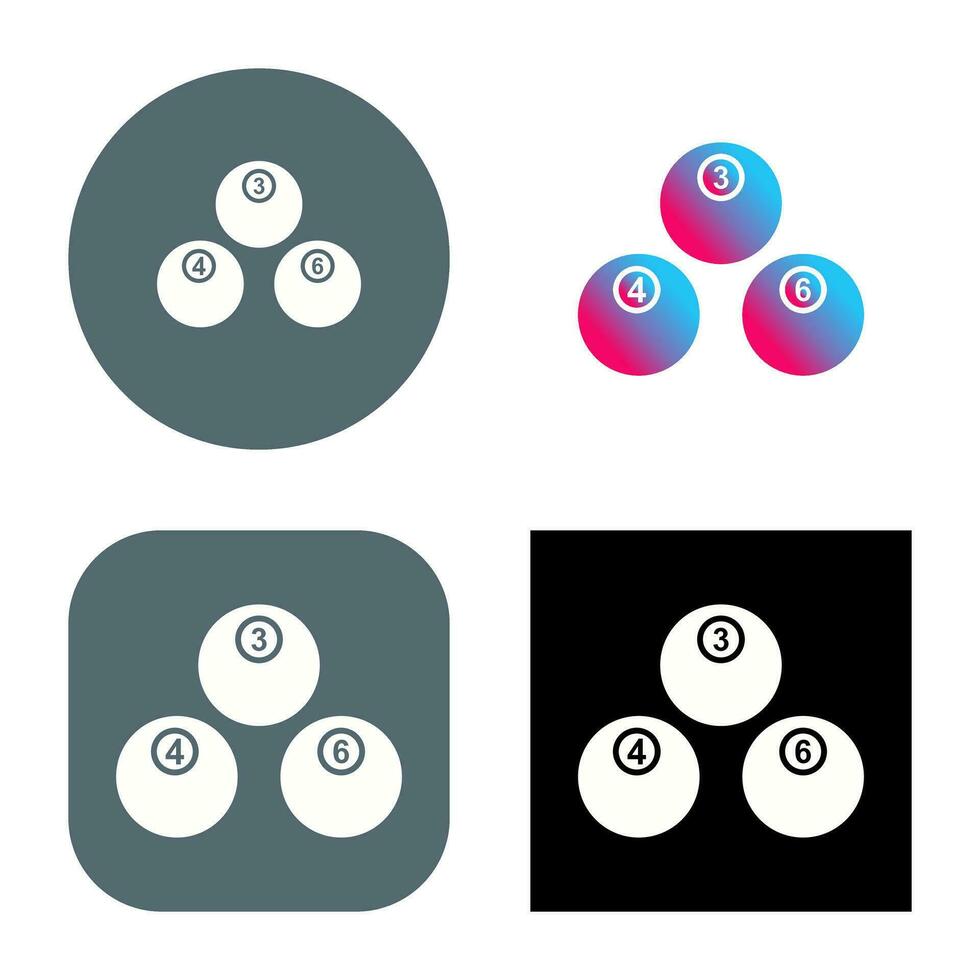 Unique Snooker Balls Vector Icon