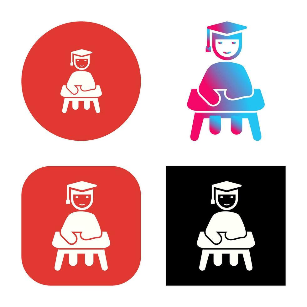 Unique Studying on Desk Vector Icon