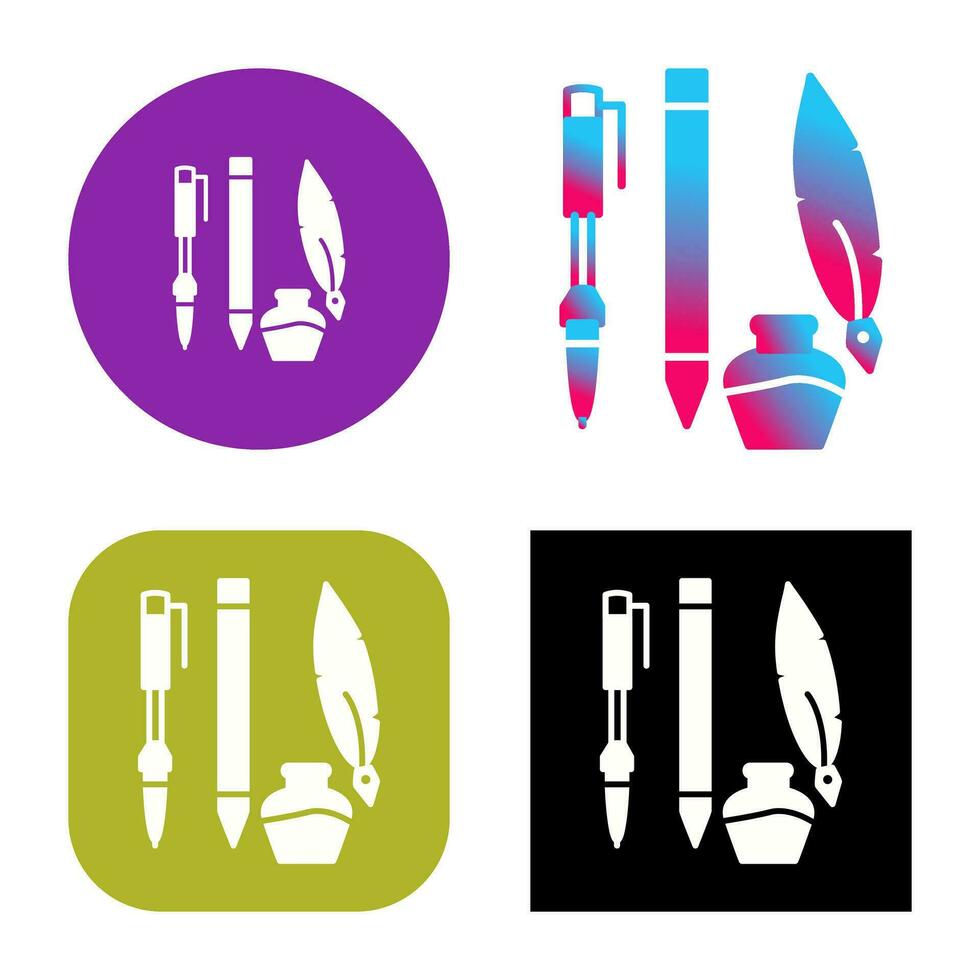 Unique Writing Equipment Vector Icon