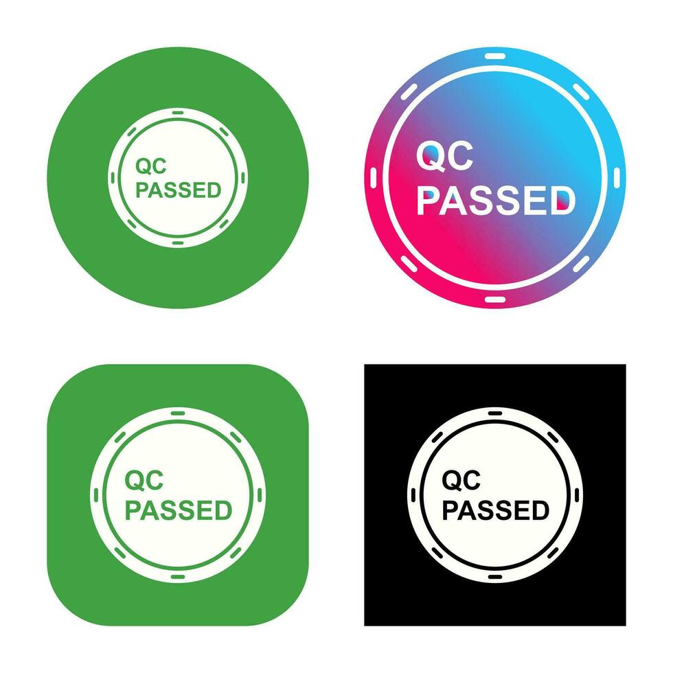Unique QC Passed Vector Icon
