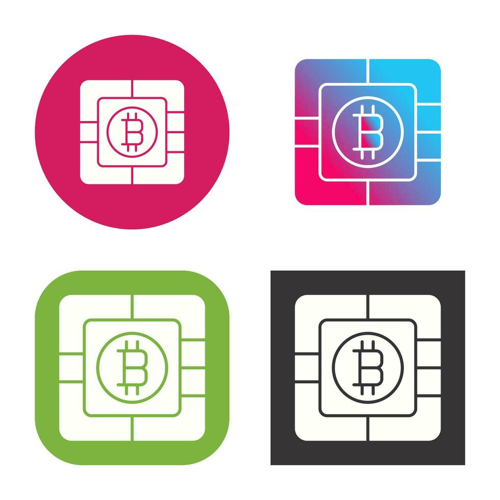 Bitcoin Chip Vector Icon