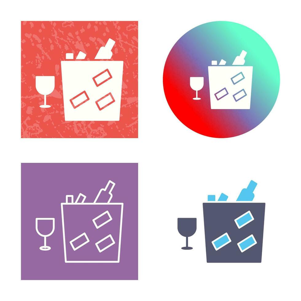 Unique Wine Bottle in Ice Vector Icon