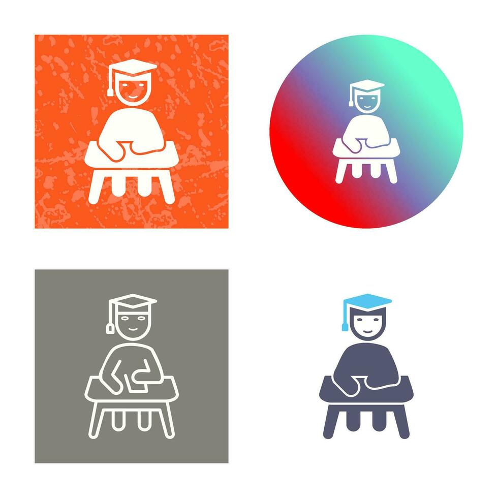 Unique Studying on Desk Vector Icon