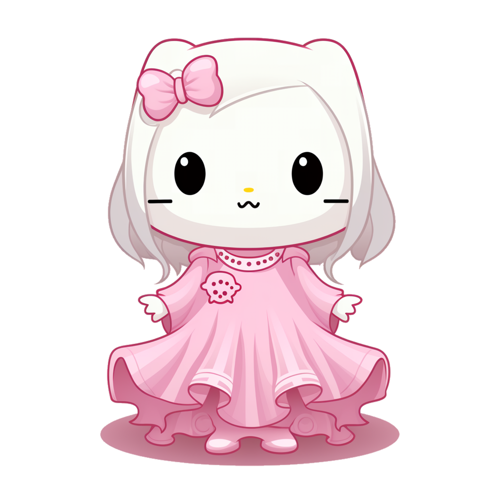 Halloween Spooky Hello Kitty. AI Generated. png