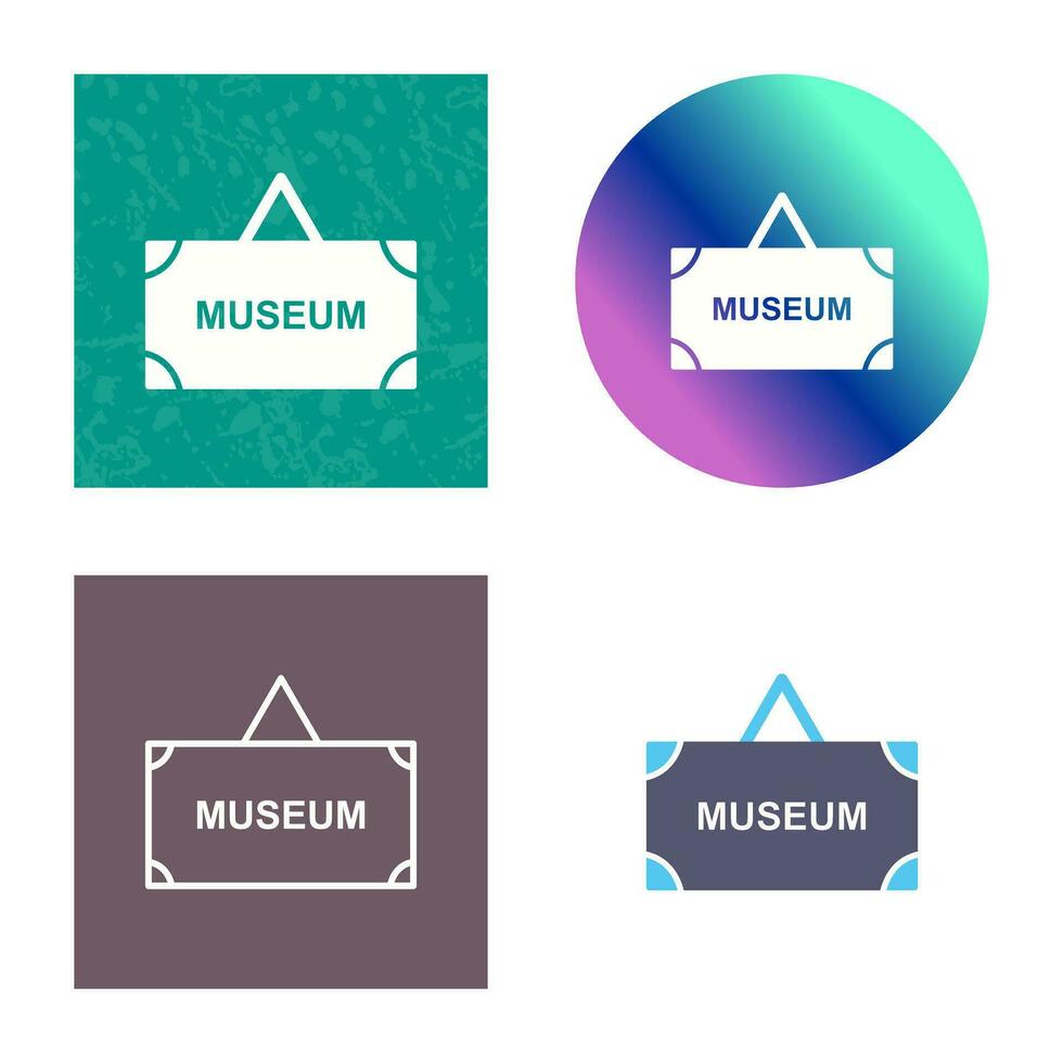 icono de vector de etiqueta de museo