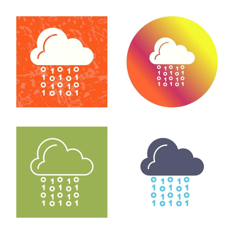 icono de vector de codificación de nube
