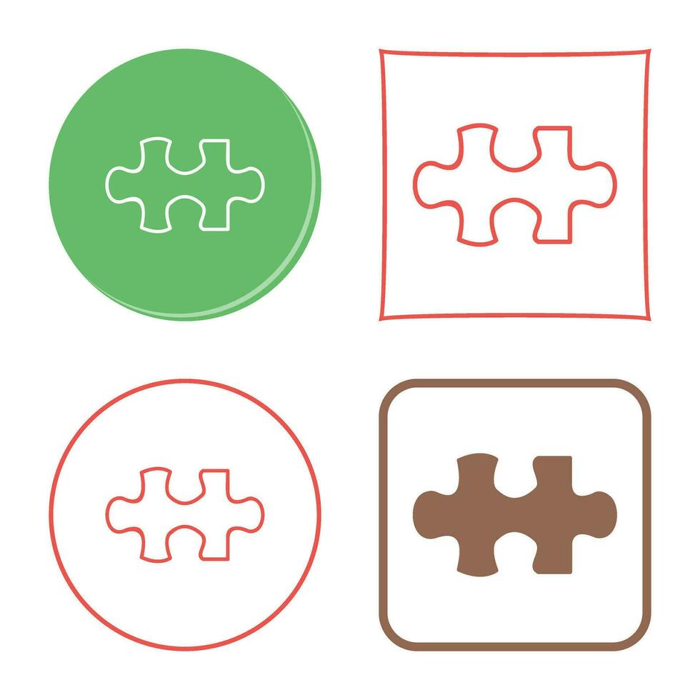 Unique Puzzle Piece Vector Icon