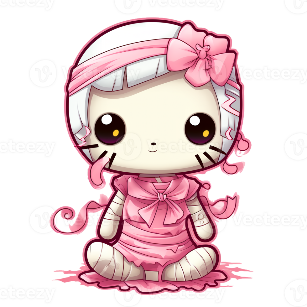 Halloween Spooky Hello Kitty. AI Generated. png