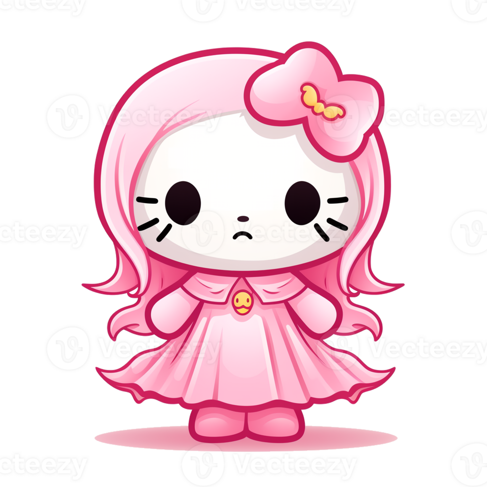 Halloween Spooky Hello Kitty. AI Generated. png