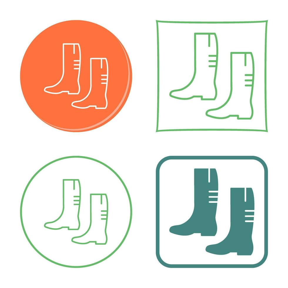 icono de vector de botas de jardinería