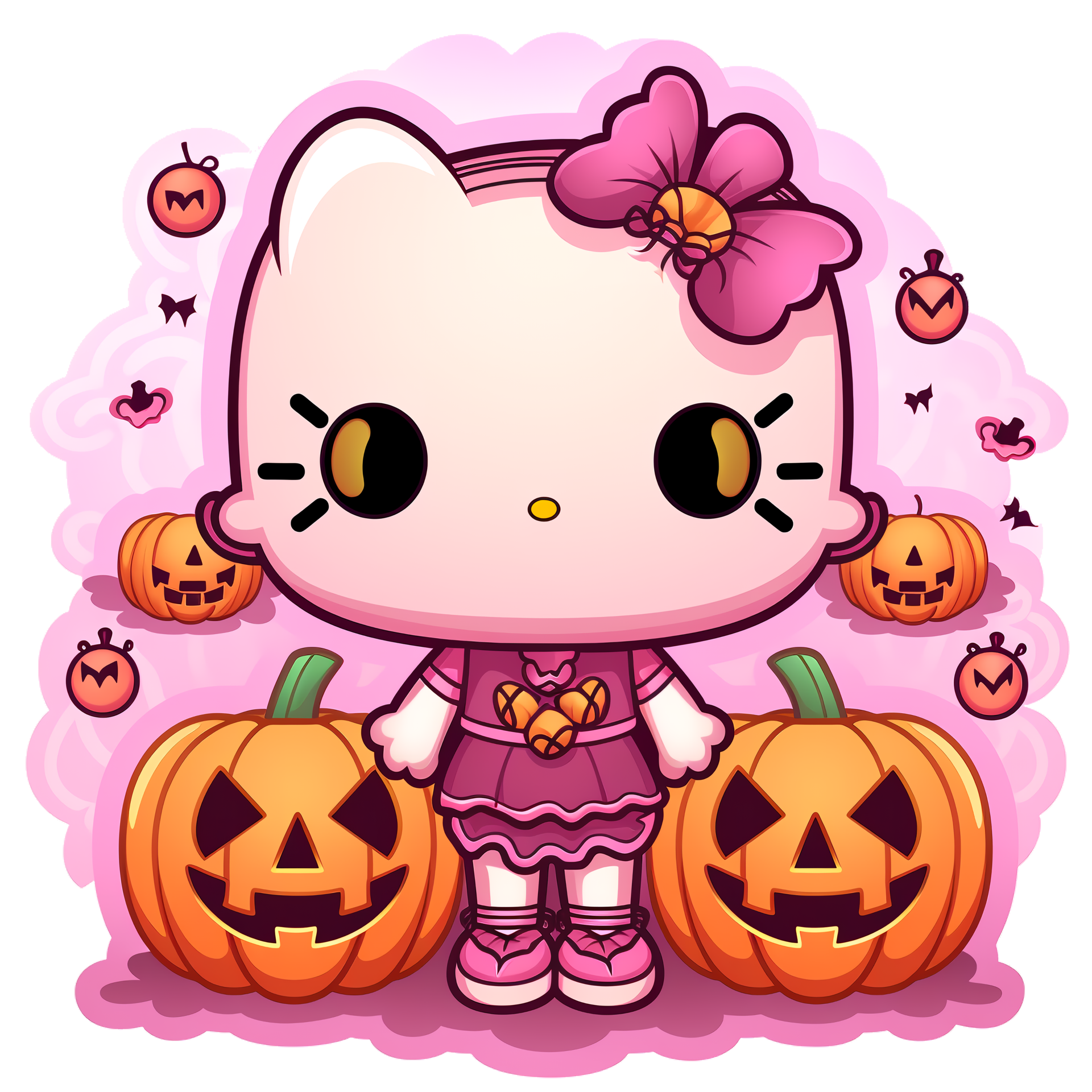 Halloween Spooky Hello Kitty. AI Generated. 31505194 PNG