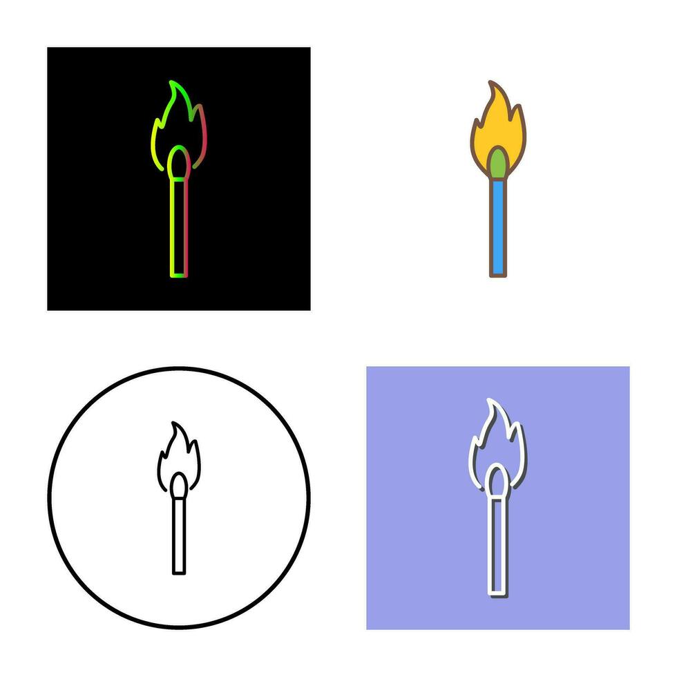 Unique Lit Matchstick Vector Icon