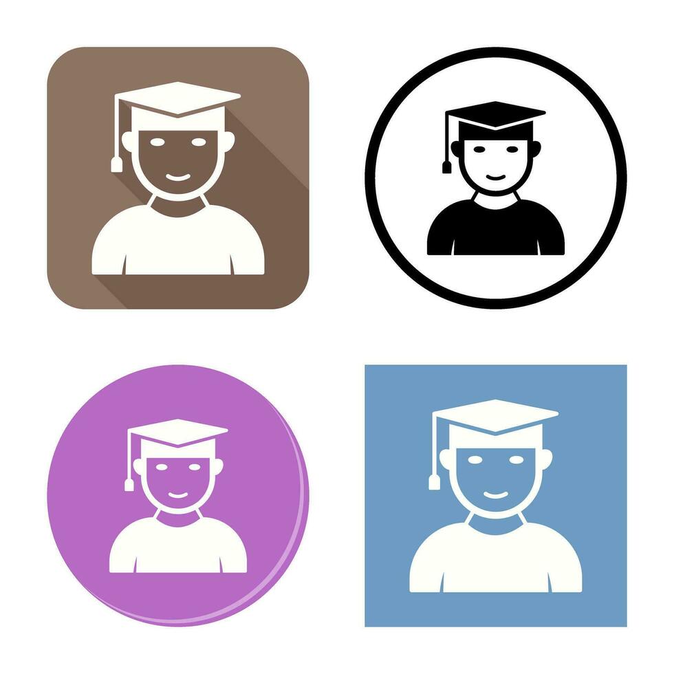 Unique Male Graduate Vector Icon