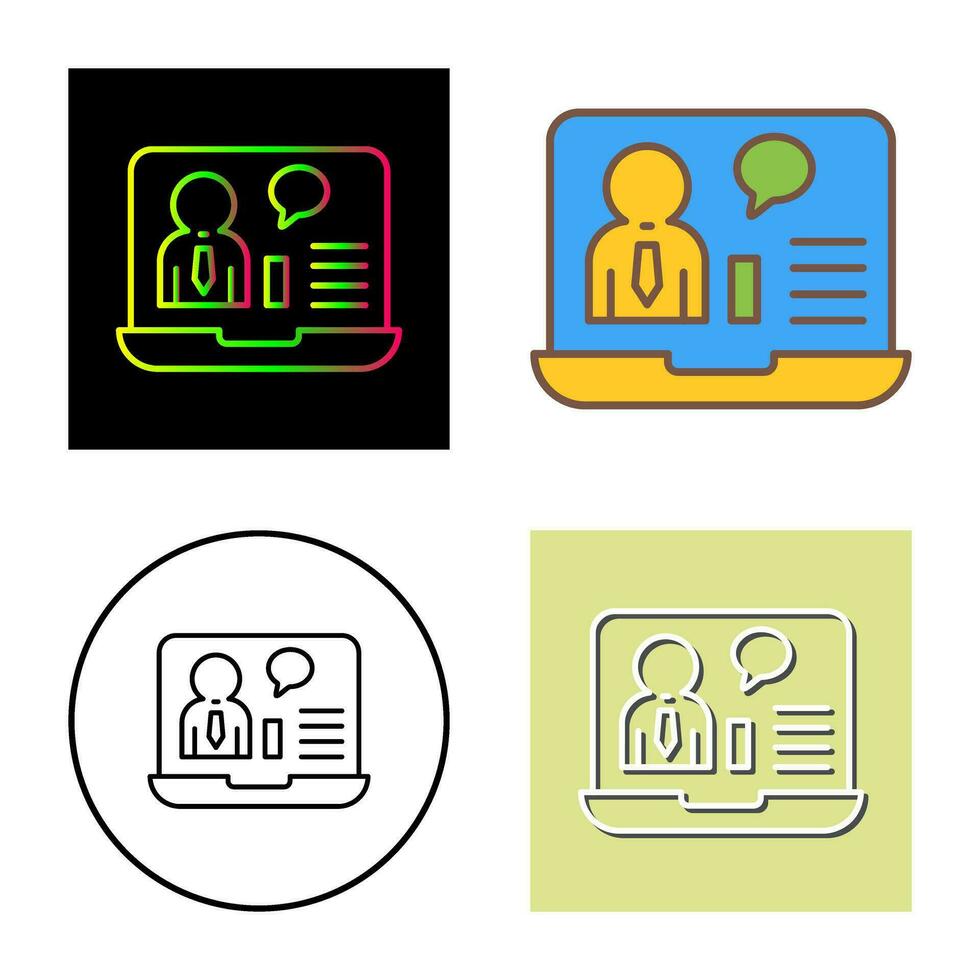 Online Job Interview Vector Icon
