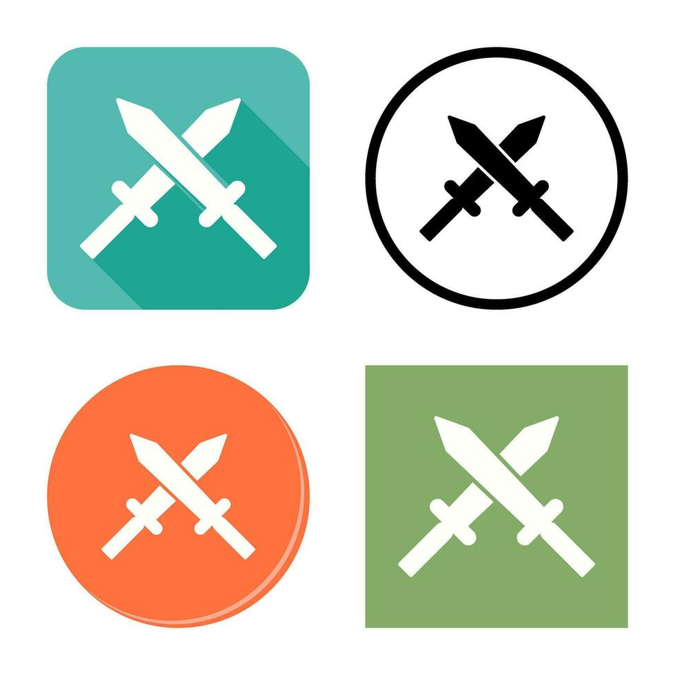 Unique Two Swords Vector Icon