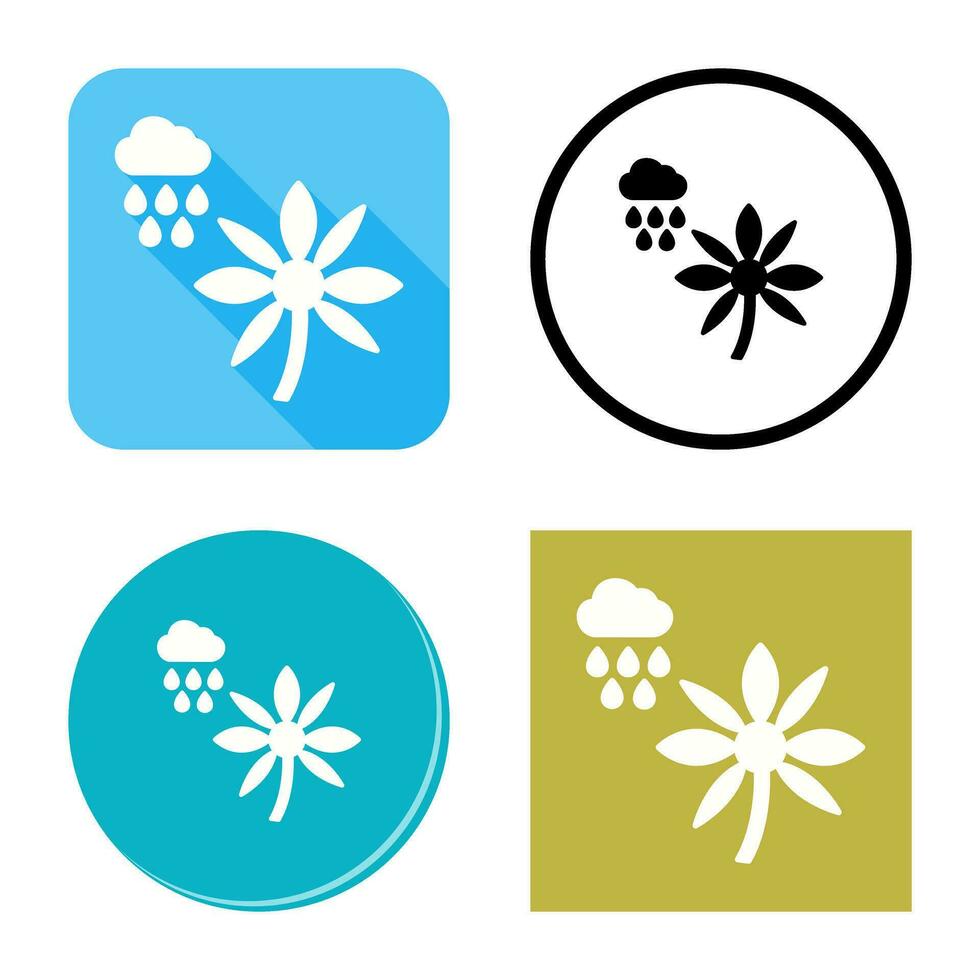 Flower with rain Vector Icon
