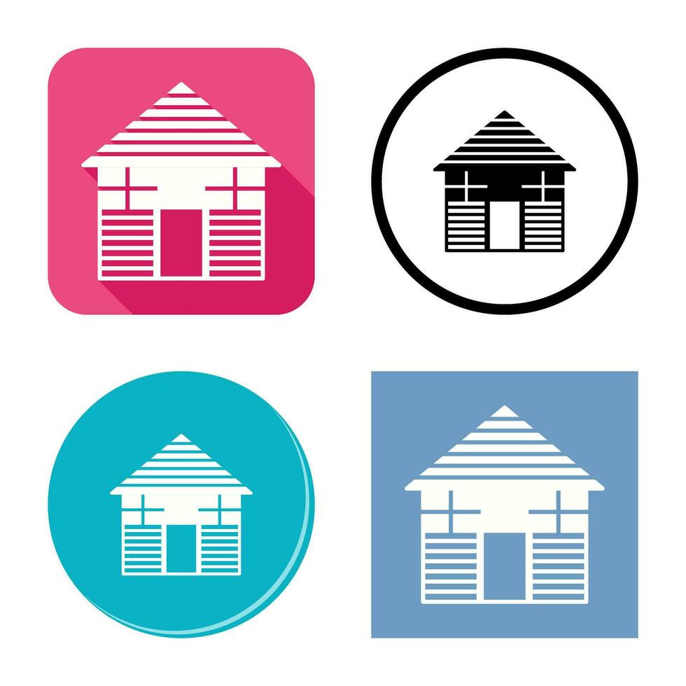 Wood Cabin Vector Icon