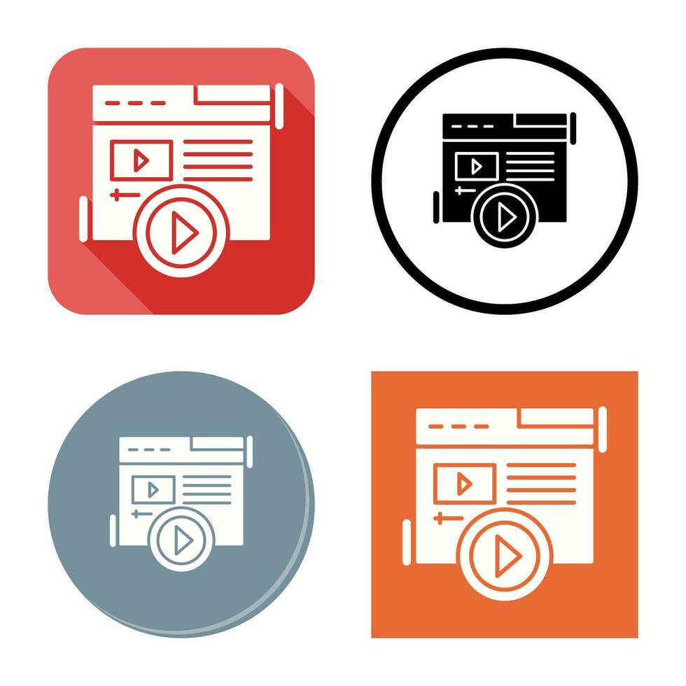 icono de vector de contenido de video