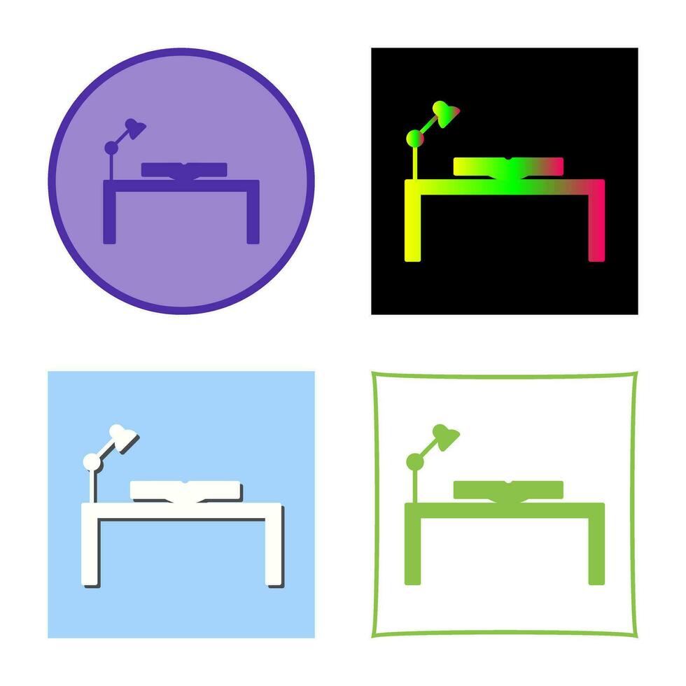 Unique Study Desk Vector Icon