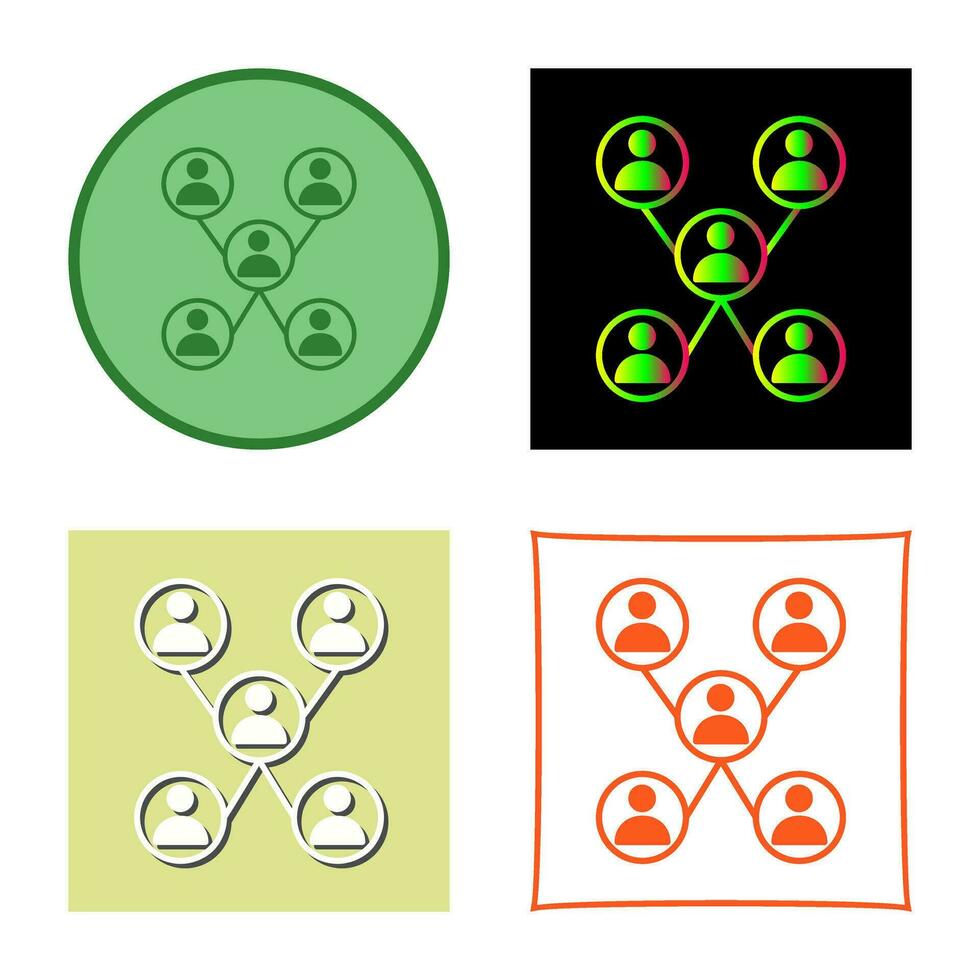 Unique Company Network Vector Icon