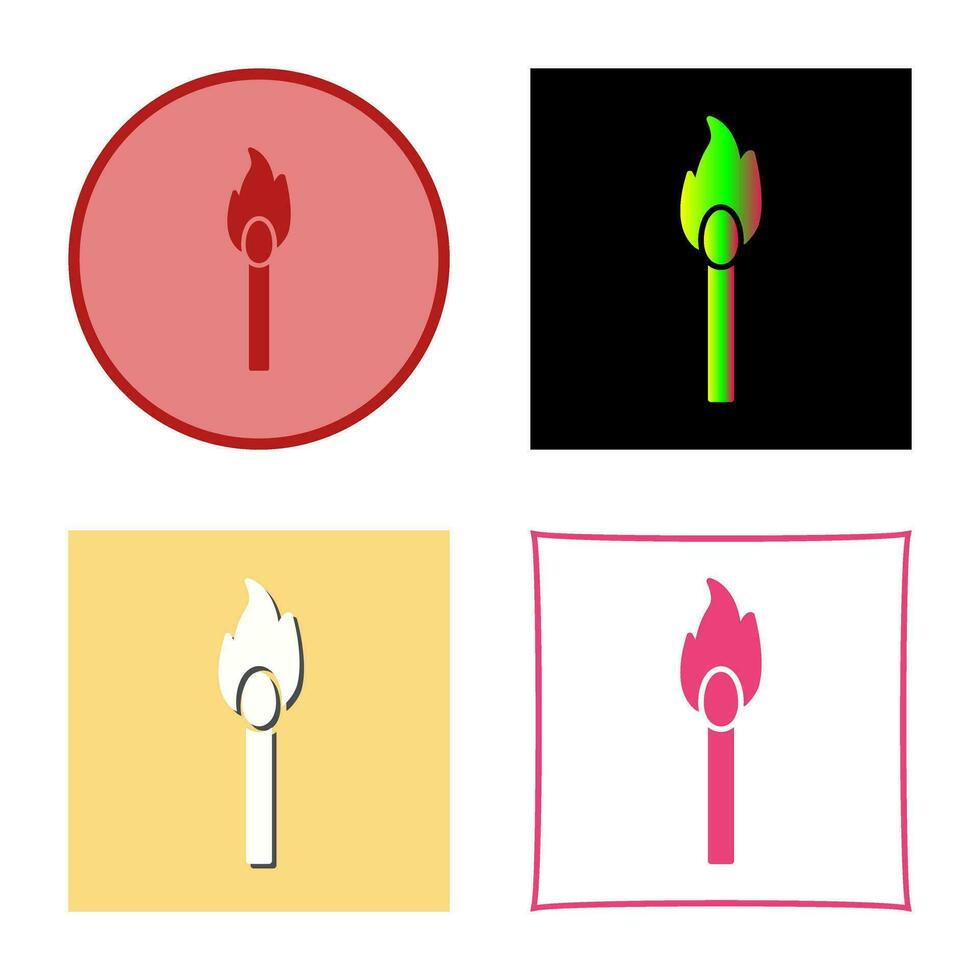 Unique Lit Matchstick Vector Icon