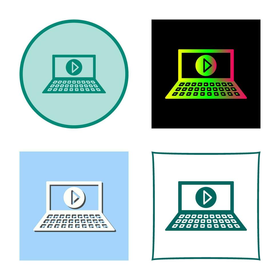 Unique Play Video Vector Icon