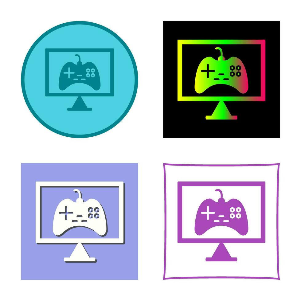 icono de vector de juegos en línea único