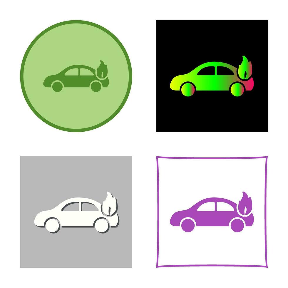 Unique Car on Fire Vector Icon