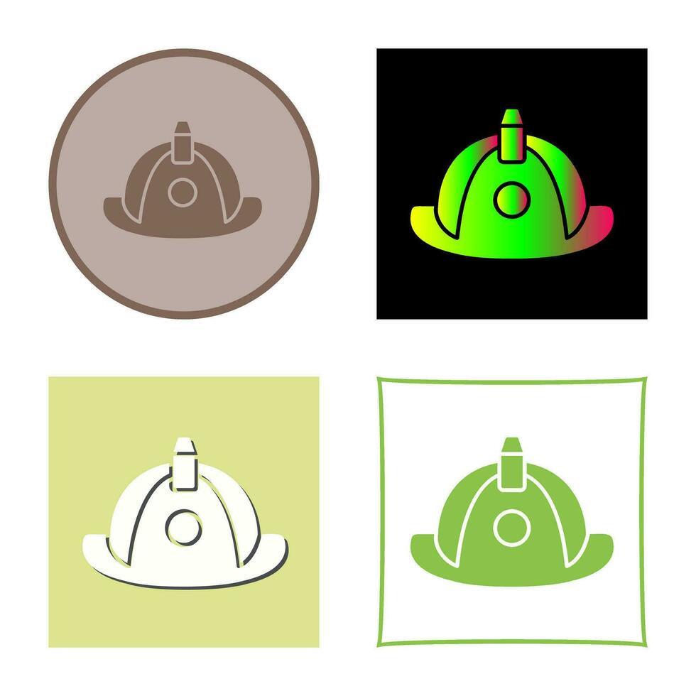 icono de vector de sombrero de bombero único