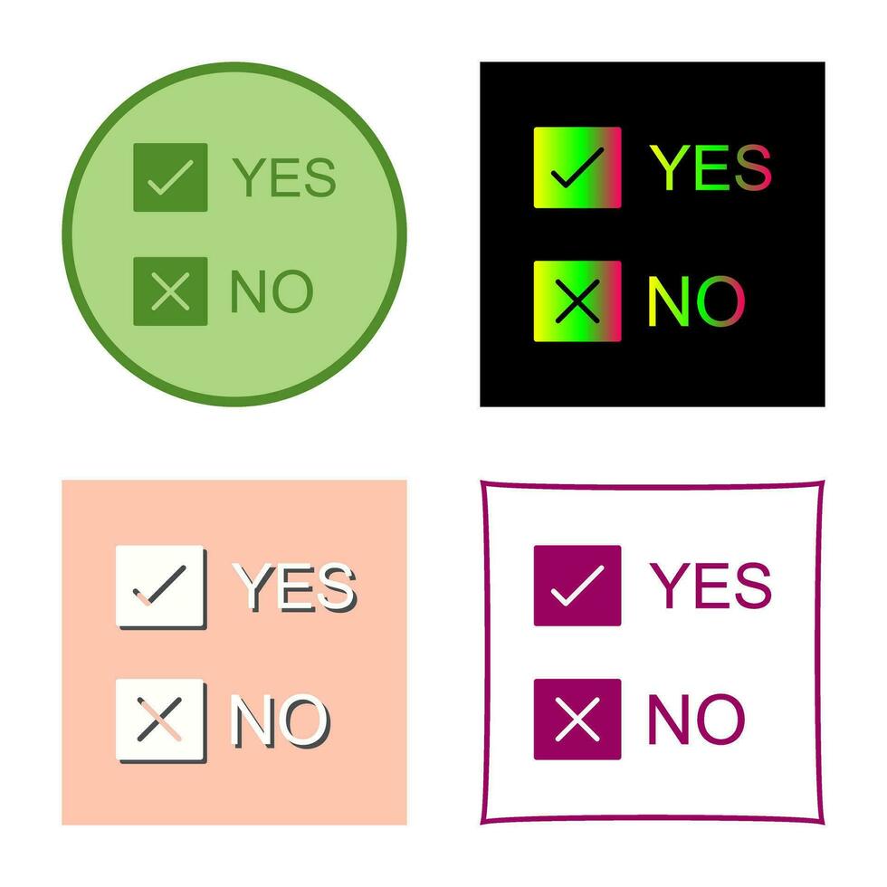 Yes No Option Vector Icon