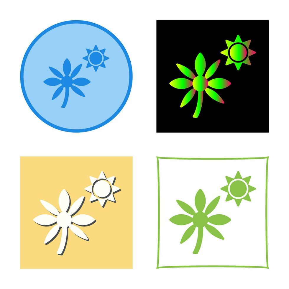 Flower in sunlight Vector Icon