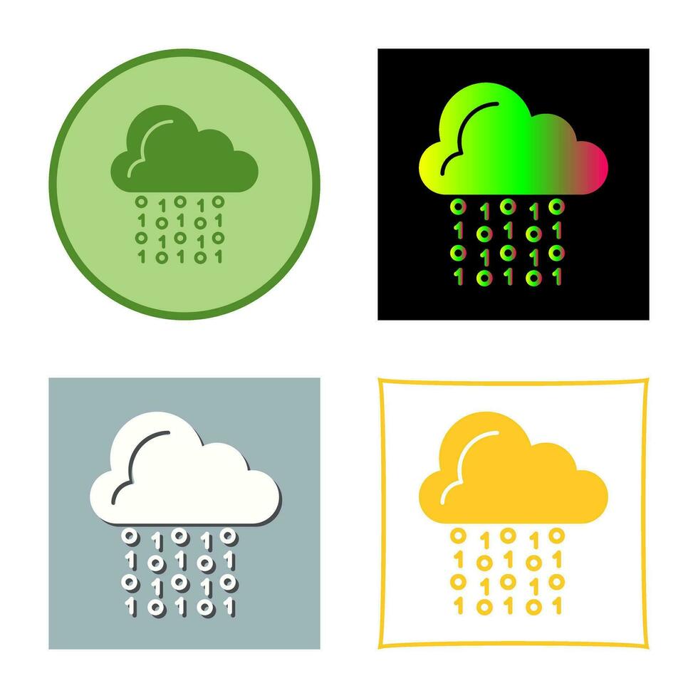 icono de vector de codificación de nube