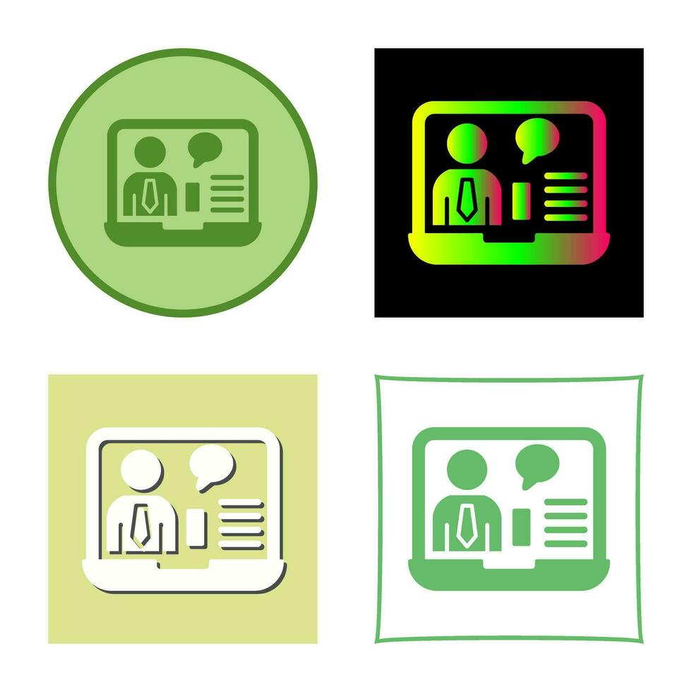 Online Job Interview Vector Icon