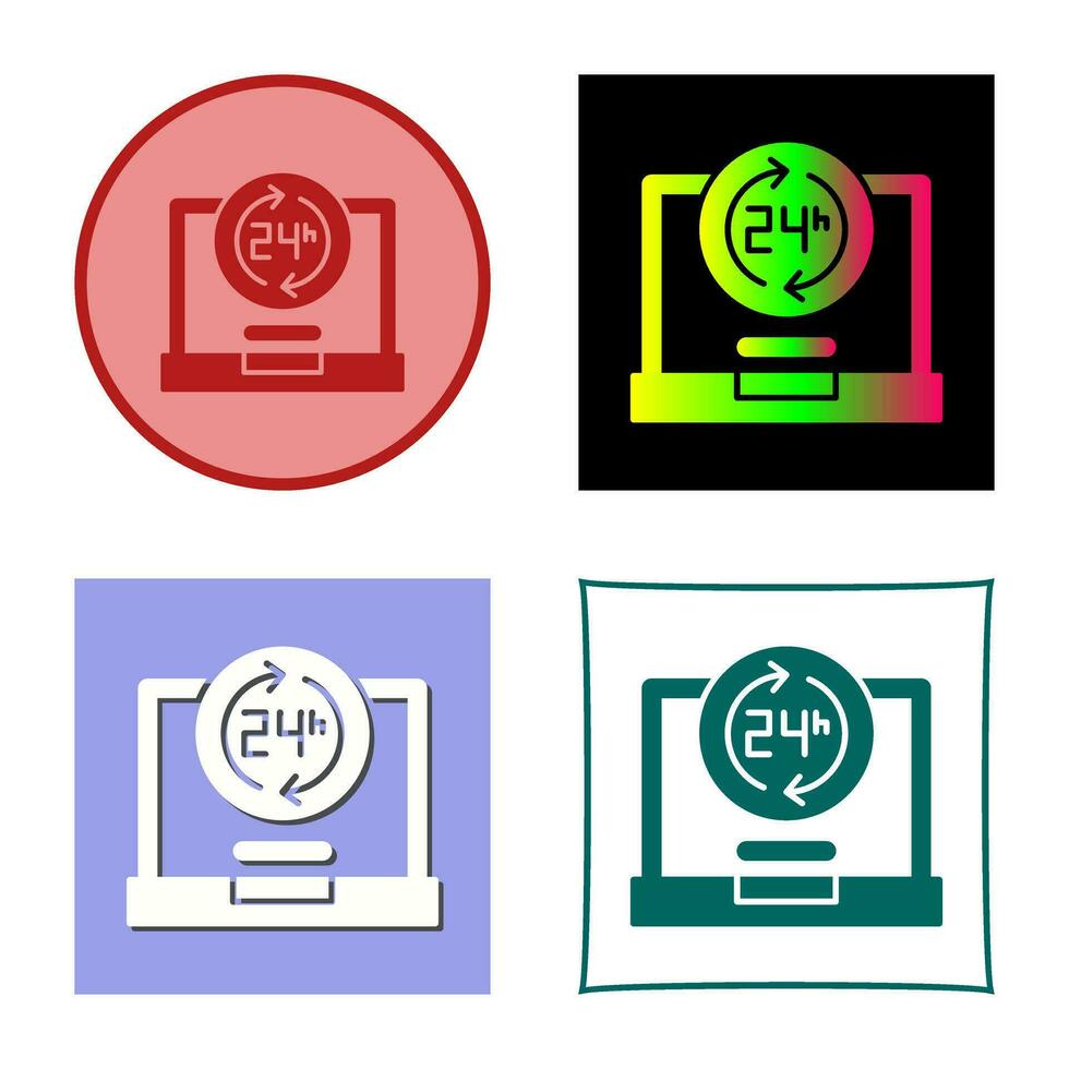 24 Hours Vector Icon