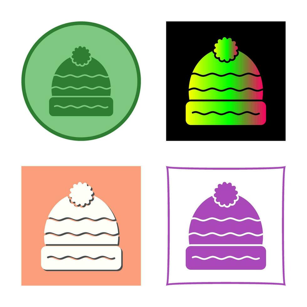 icono de vector de sombrero de invierno