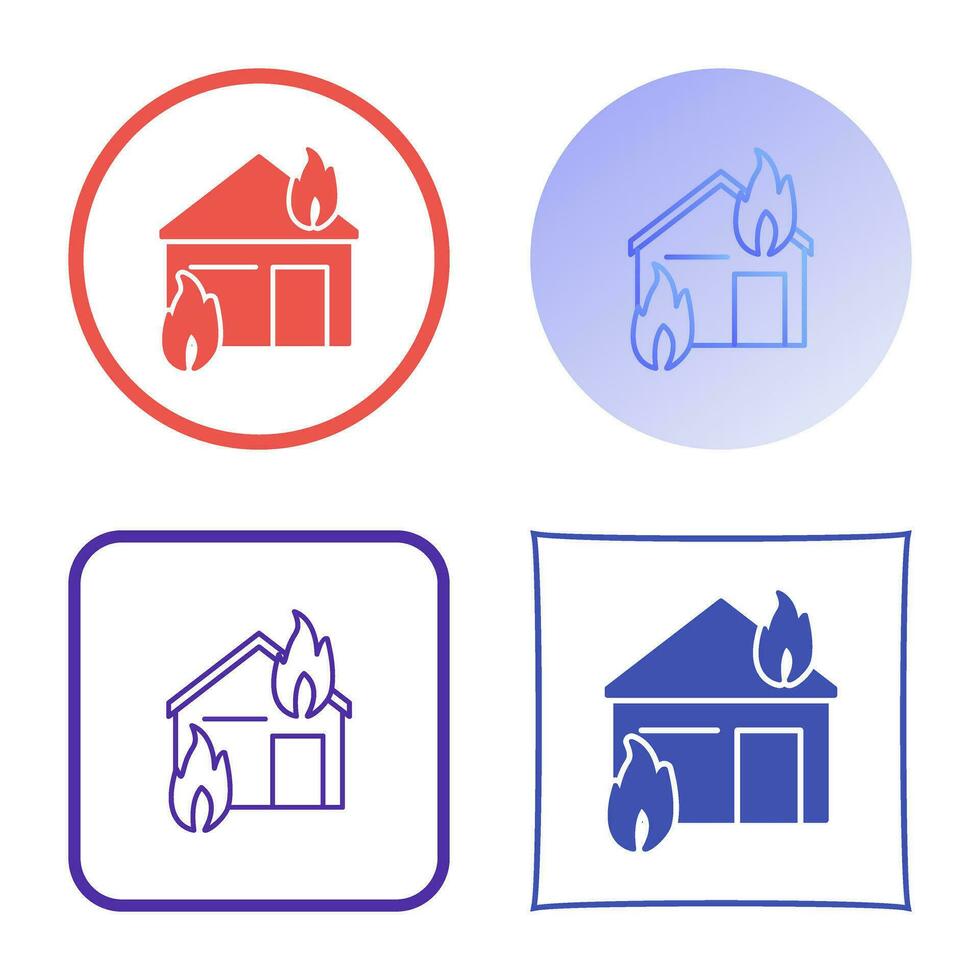 Unique Fire Consuming House Vector Icon